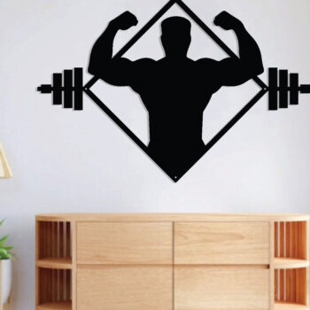 Intra απο ξύλο plywood 3mm-4mm πάχος Bodybuilding μεταλλική επιγραφή τοίχου, λέιζερ Δίασταση 40x40 cm INTRAFABR-88137248 - Image 3