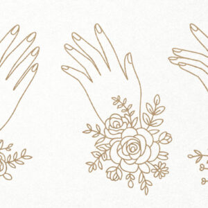 Intra απο ξύλο plywood 3mm-4mm πάχος Boho Aesthetic Floral Woman Hands Δίασταση 30x20 cm INTRAFABR-121269702