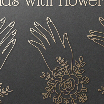 Intra απο ξύλο plywood 3mm-4mm πάχος Boho Aesthetic Floral Woman Hands Δίασταση 30x20 cm INTRAFABR-121269702 - Image 2