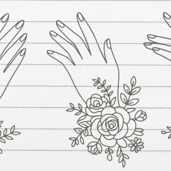 Intra απο ξύλο plywood 3mm-4mm πάχος Boho Aesthetic Floral Woman Hands Δίασταση 30x20 cm INTRAFABR-121269702 - Image 3