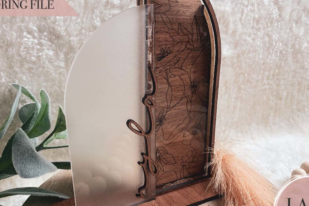 Intra απο ξύλο plywood 3mm-4mm πάχος Boho Arch Coin Bank Δίασταση 4x4 cm INTRAFABR-72728651 - Image 1