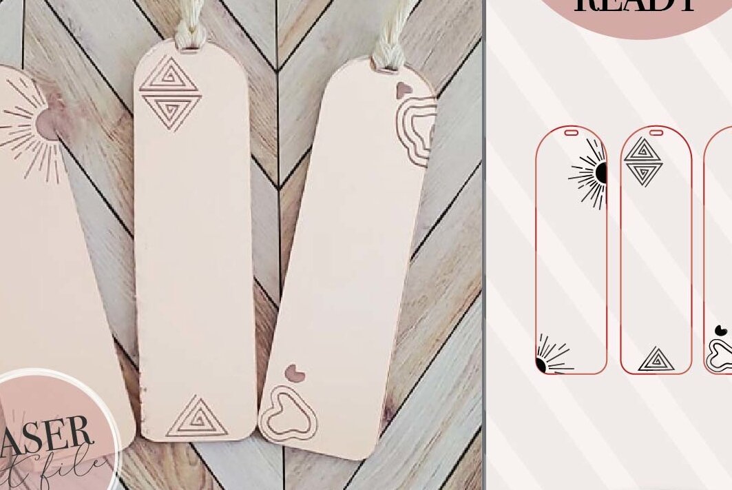 Intra απο ξύλο plywood 3mm-4mm πάχος Boho Bookmarks Δίασταση 15x15 cm INTRAFABR-71614142 - Image 4