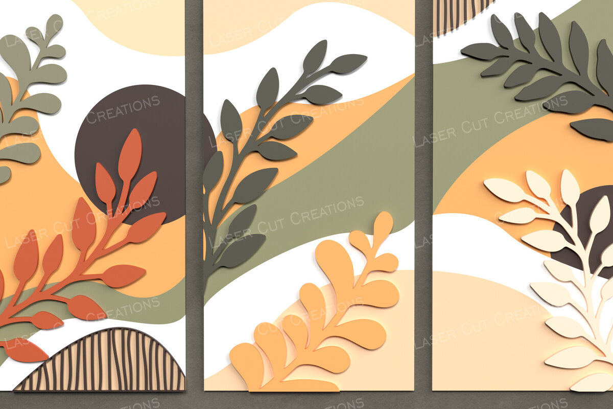 Intra απο ξύλο plywood 3mm-4mm πάχος Boho Botanical Wall Art Δίασταση 40x40 cm INTRAFABR-125219504 - Image 1