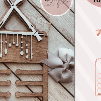 Intra απο ξύλο plywood 3mm-4mm πάχος Boho Bow Holder Δίασταση 30x20 cm INTRAFABR-74743212 - Image 1