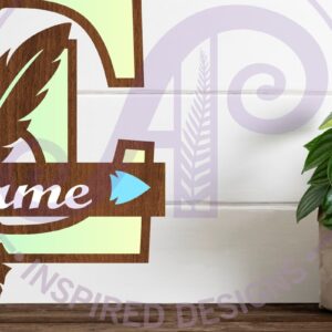 Intra απο ξύλο plywood 3mm-4mm πάχος Boho Capital Monogram Letter E Δίασταση 30x20 cm INTRAFABR-86122709
