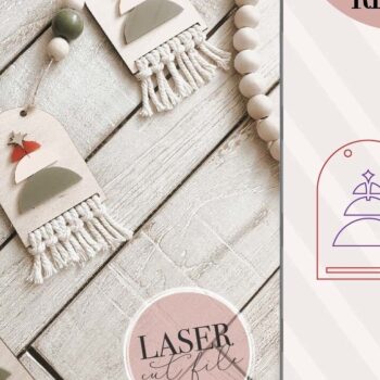 Intra απο ξύλο plywood 3mm-4mm πάχος Boho Χριστουγεννιάτικο Δέντρο Γιρλάντα Δίασταση 15x15 cm INTRAFABR-72642543 - Image 4