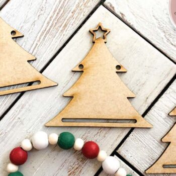 Intra απο ξύλο plywood 3mm-4mm πάχος Boho Χριστουγεννιάτικο Δέντρο Γιρλάντα Δίασταση 15x15 cm INTRAFABR-72642206 - Image 3