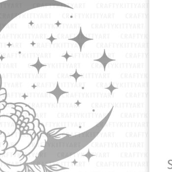 Intra απο ξύλο plywood 3mm-4mm πάχος Boho Crescent Floral Moon με Peony Δίασταση 7x7 cm INTRAFABR-120288878 - Image 2