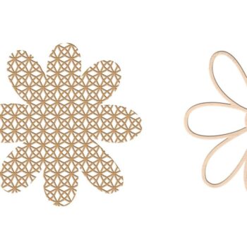 Intra απο ξύλο plywood 3mm-4mm πάχος κοπής με λέιζερ Boho Daisys Δίασταση 30x20 cm INTRAFABR-35353771 - Image 3