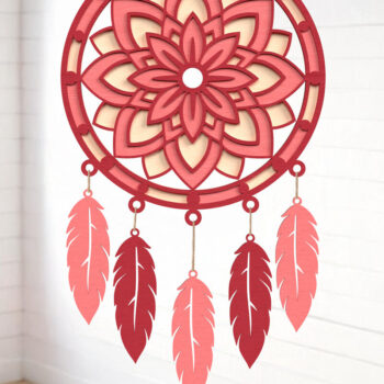 Intra απο ξύλο plywood 3mm-4mm πάχος κοπής με λέιζερ Boho Dreamcatcher Δίασταση 8x8 cm INTRAFABR-121402610 - Image 11