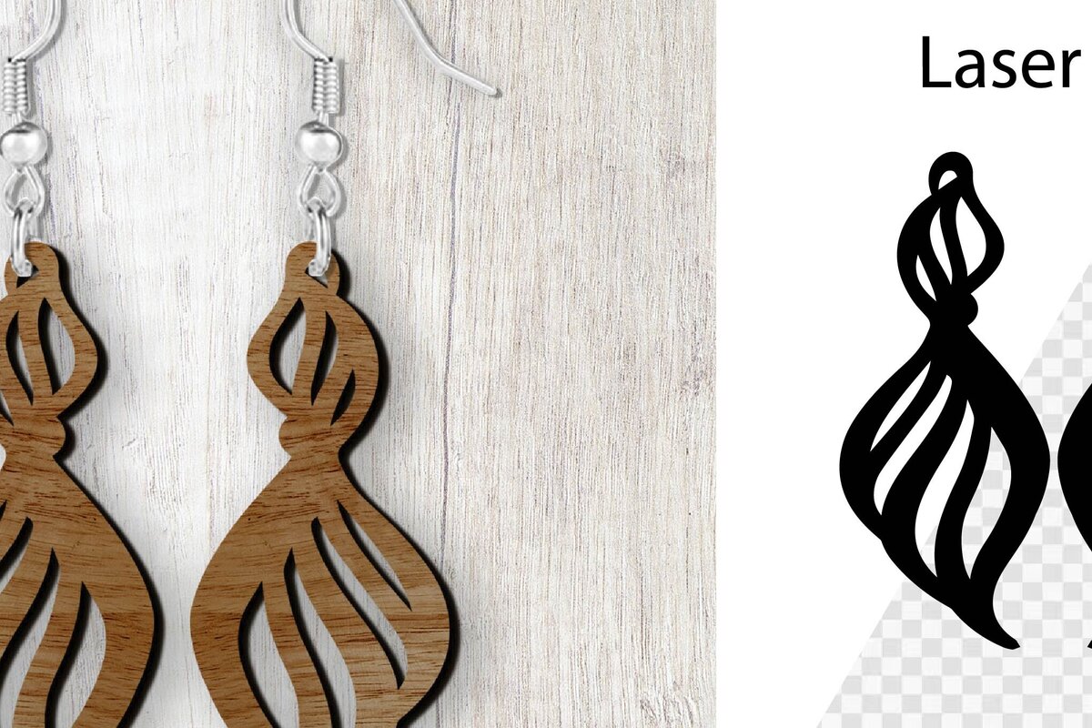 Intra απο ξύλο plywood 3mm-4mm πάχος Σκουλαρίκια Boho Cut . Δίασταση 4x4 cm INTRAFABR-114582716