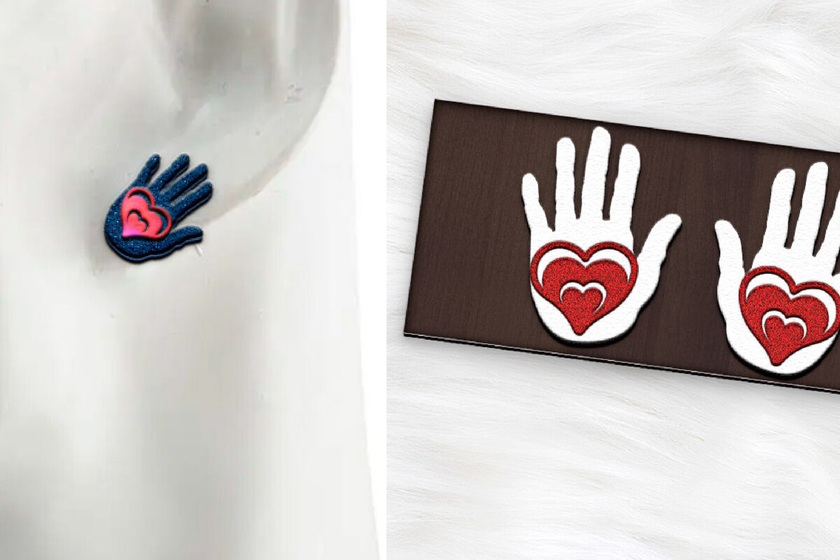 Intra απο ξύλο plywood 3mm-4mm πάχος Σκουλαρίκια Boho Cut . Σιλουέτα χεριών Δίασταση 4x4 cm INTRAFABR-120643260