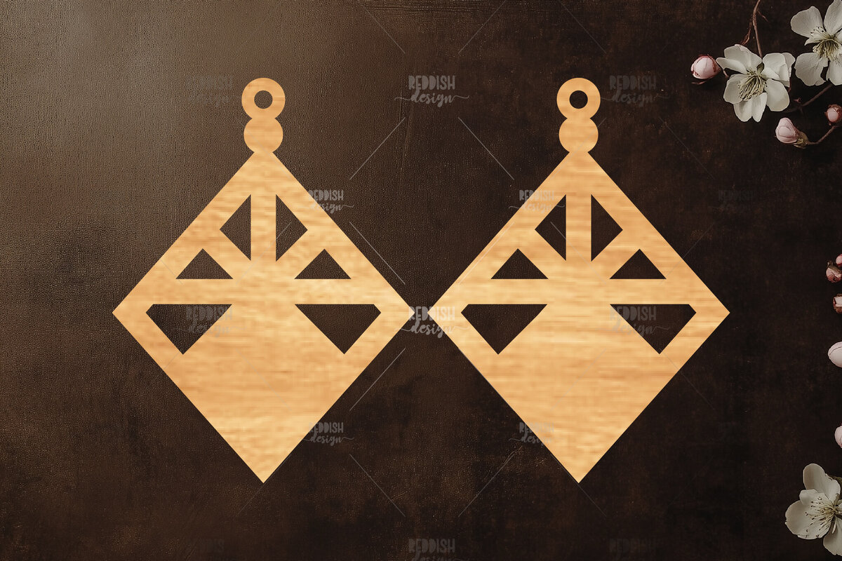 Intra απο ξύλο plywood 3mm-4mm πάχος Σκουλαρίκια Boho Δίασταση 3x3 cm INTRAFABR-119113194