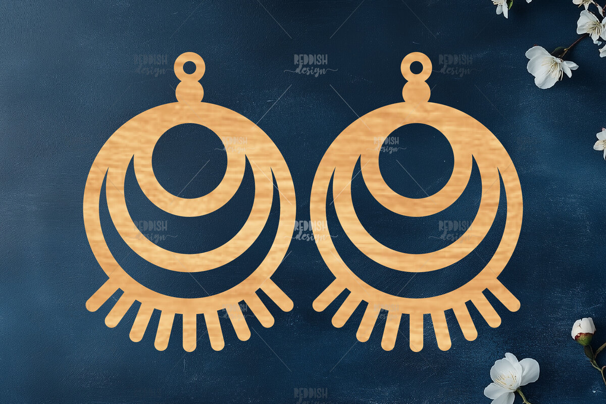 Intra απο ξύλο plywood 3mm-4mm πάχος Σκουλαρίκια Boho Δίασταση 3x3 cm INTRAFABR-119113207