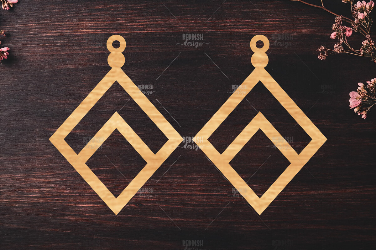 Intra απο ξύλο plywood 3mm-4mm πάχος Σκουλαρίκια Boho Δίασταση 3x3 cm INTRAFABR-119113284