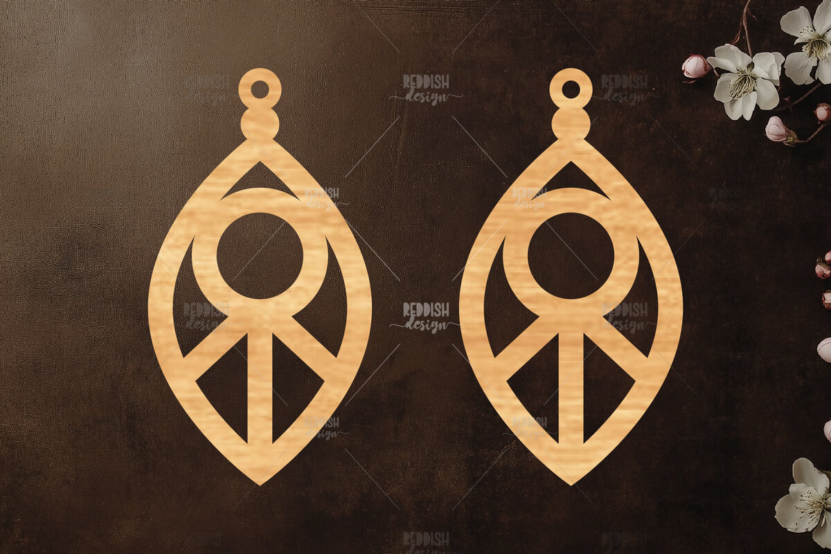 Intra απο ξύλο plywood 3mm-4mm πάχος Σκουλαρίκια Boho Δίασταση 3x3 cm INTRAFABR-119113294