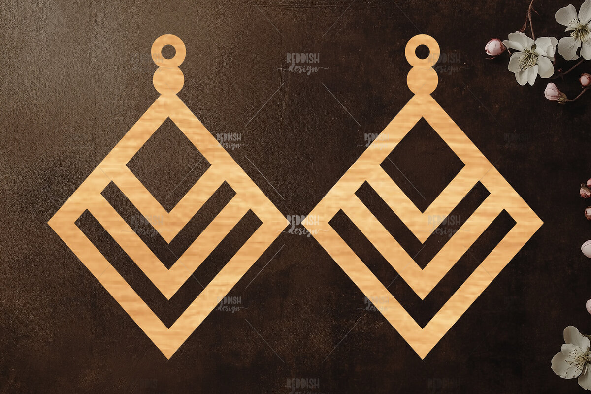 Intra απο ξύλο plywood 3mm-4mm πάχος Σκουλαρίκια Boho Δίασταση 3x3 cm INTRAFABR-119113324