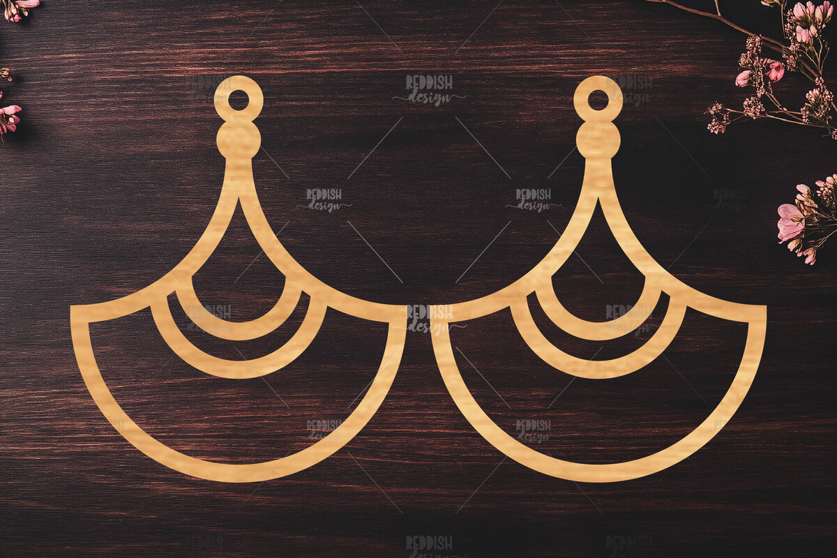 Intra απο ξύλο plywood 3mm-4mm πάχος Σκουλαρίκια Boho Δίασταση 3x3 cm INTRAFABR-119113391