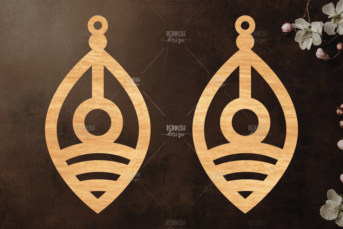 Intra απο ξύλο plywood 3mm-4mm πάχος Σκουλαρίκια Boho Δίασταση 3x3 cm INTRAFABR-119113403