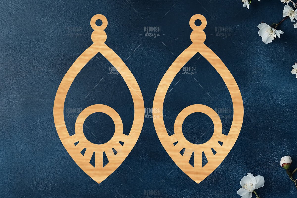 Intra απο ξύλο plywood 3mm-4mm πάχος Σκουλαρίκια Boho Δίασταση 3x3 cm INTRAFABR-119113139