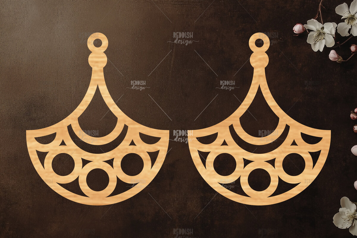 Intra απο ξύλο plywood 3mm-4mm πάχος Σκουλαρίκια Boho Δίασταση 3x3 cm INTRAFABR-119113176