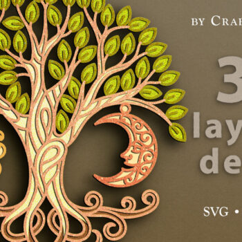 Intra απο ξύλο plywood 3mm-4mm πάχος περικοπής με 3D Layered Boho Family Tree Δίασταση 7x7 cm INTRAFABR-62766656 - Image 1