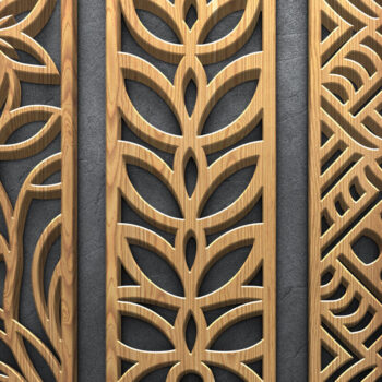 Intra απο ξύλο plywood 3mm-4mm πάχος Boho Floral γεωμετρικό πάνελ Δίασταση 3600x5400 cm INTRAFABR-122882913 - Image 2
