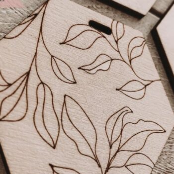 Intra απο ξύλο plywood 3mm-4mm πάχος μπρελόκ Boho Floral Δίασταση 4x4 cm INTRAFABR-74342811 - Image 4