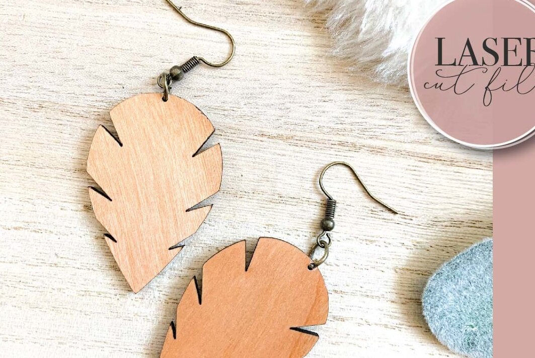 Intra απο ξύλο plywood 3mm-4mm πάχος Σκουλαρίκια λέιζερ Boho Leaf Δίασταση 3x3 cm INTRAFABR-73680181