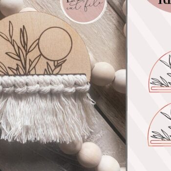 Intra απο ξύλο plywood 3mm-4mm πάχος αποκοπής Boho Macrame Δίασταση 30x20 cm INTRAFABR-74744778 - Image 3