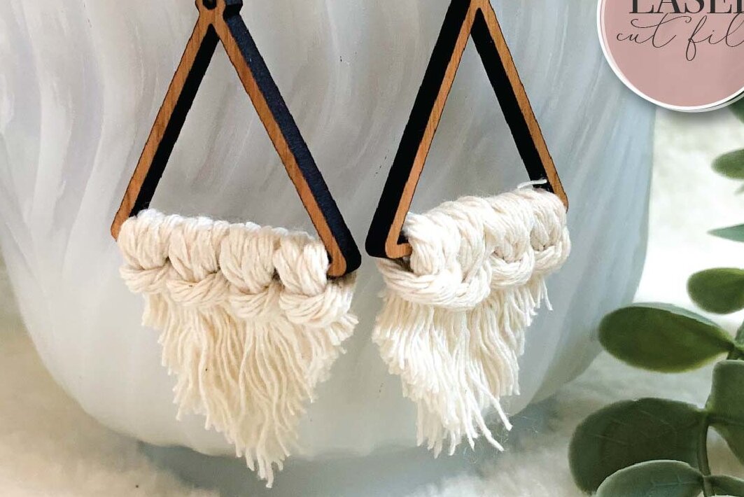 Intra απο ξύλο plywood 3mm-4mm πάχος Σκουλαρίκια λέιζερ Boho Macrame Δίασταση 3x3 cm INTRAFABR-74258989 - Image 2