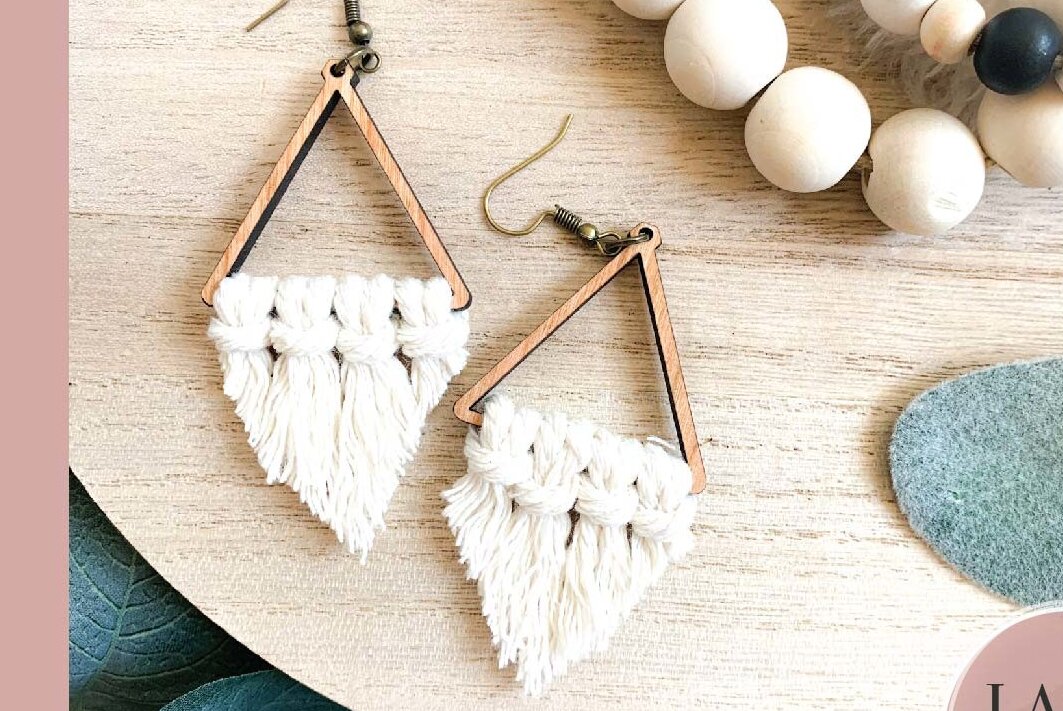 Intra απο ξύλο plywood 3mm-4mm πάχος Σκουλαρίκια λέιζερ Boho Macrame Δίασταση 3x3 cm INTRAFABR-74258989 - Image 3