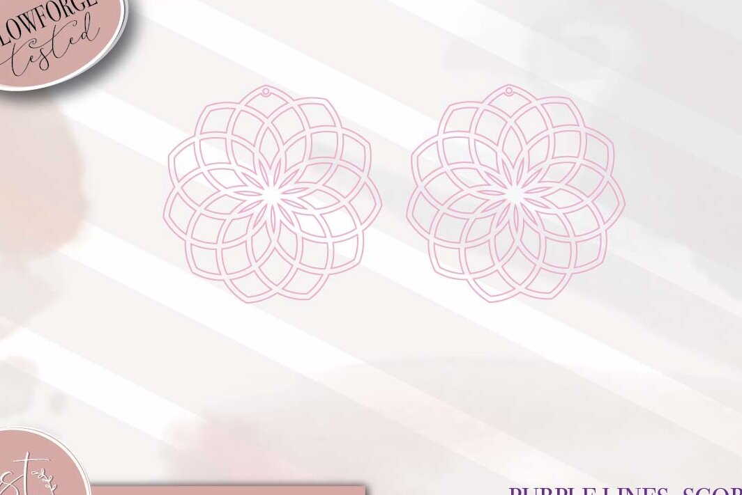 Intra απο ξύλο plywood 3mm-4mm πάχος Σκουλαρίκια λέιζερ Boho Mandala Δίασταση 3x3 cm INTRAFABR-73680691 - Image 2