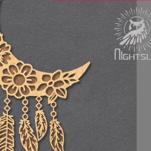 Intra απο ξύλο plywood 3mm-4mm πάχος Boho Moon Decoration 3 Δίασταση 15x15 cm INTRAFABR-121843864