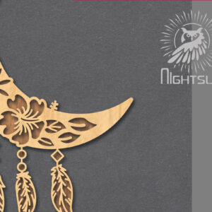 Intra απο ξύλο plywood 3mm-4mm πάχος Boho Moon Decoration 5 Δίασταση 15x15 cm INTRAFABR-121843971