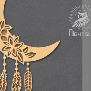 Intra απο ξύλο plywood 3mm-4mm πάχος Boho Moon Decoration 6 Δίασταση 15x15 cm INTRAFABR-121844029