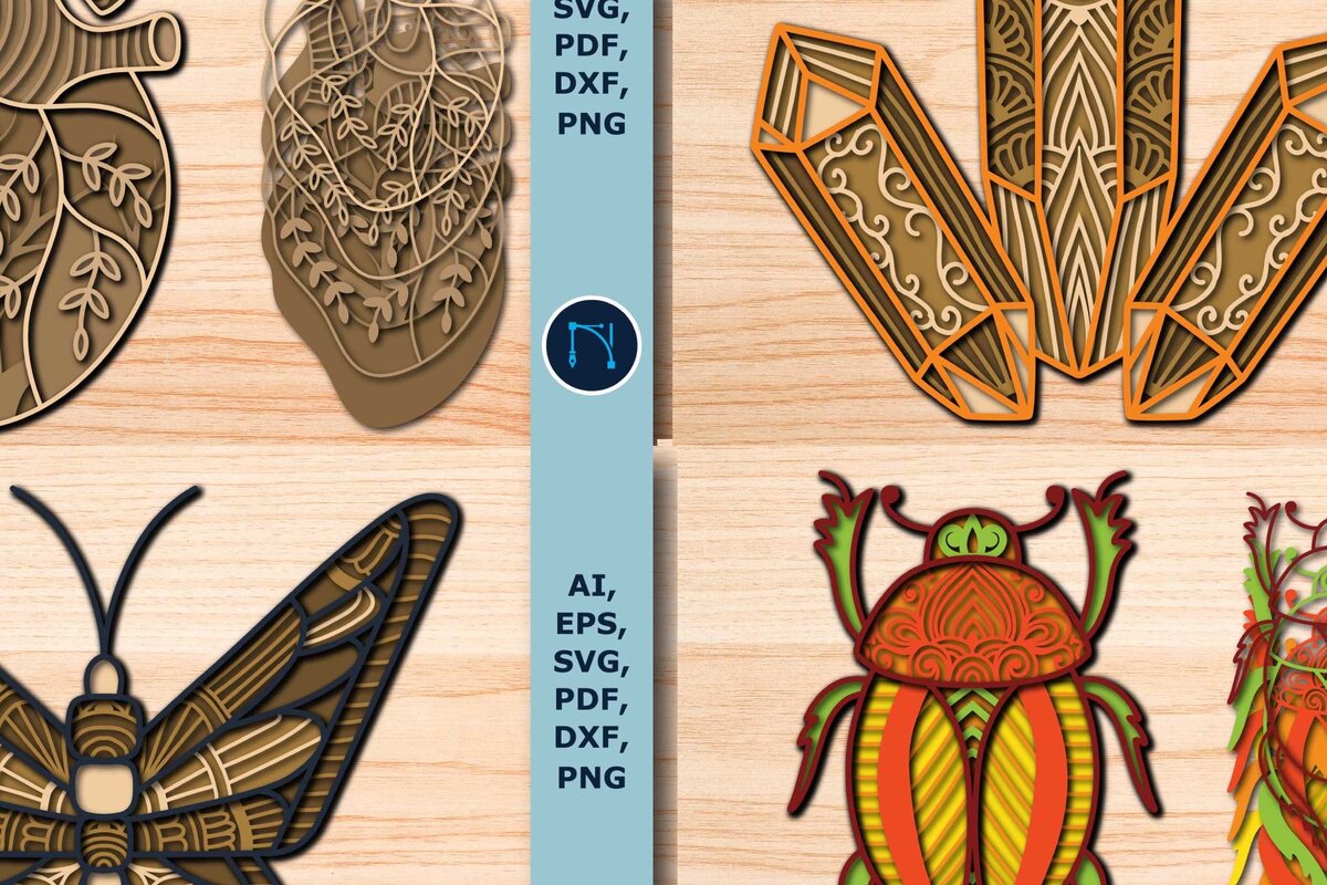 Intra απο ξύλο plywood 3mm-4mm πάχος πολλαπλών στρώσεων BOHO Δίασταση 15x15 cm INTRAFABR-75328725