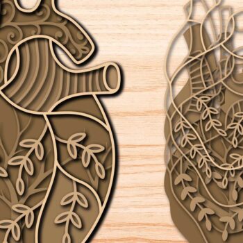 Intra απο ξύλο plywood 3mm-4mm πάχος κοπής πολλαπλών επιπέδων λέιζερ BOHO Δίασταση 15x15 cm INTRAFABR-75297543 - Image 1