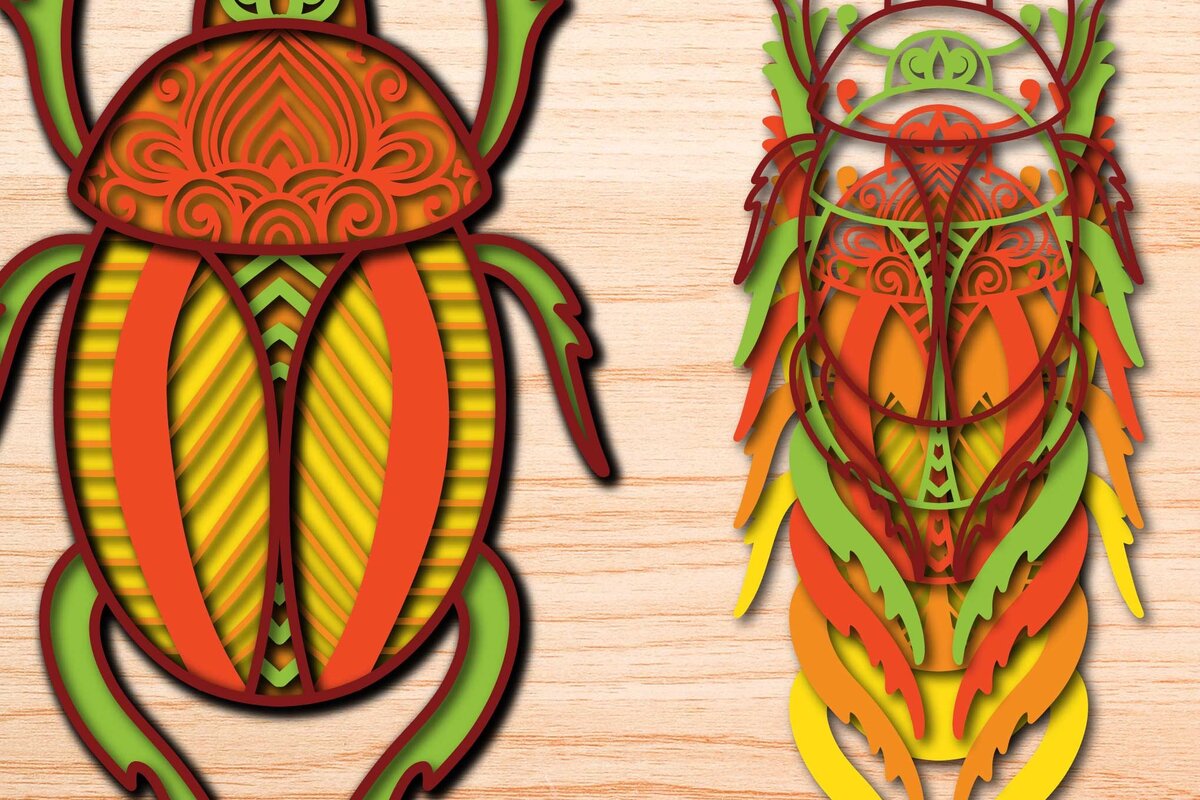 Intra απο ξύλο plywood 3mm-4mm πάχος κοπής πολλαπλών επιπέδων λέιζερ BOHO Δίασταση 15x15 cm INTRAFABR-75328345