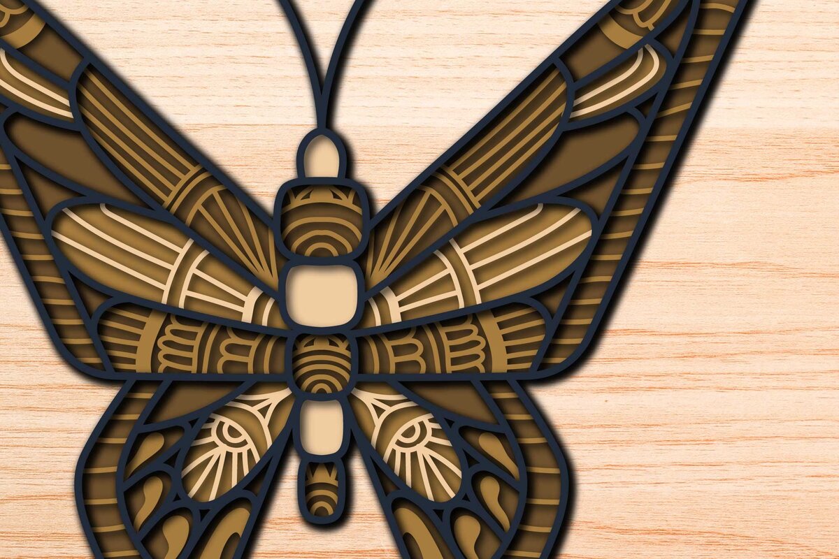 Intra απο ξύλο plywood 3mm-4mm πάχος κοπής πολλαπλών επιπέδων λέιζερ BOHO Δίασταση 15x15 cm INTRAFABR-75289476