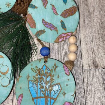 Intra απο ξύλο plywood 3mm-4mm πάχος Boho Ornament  Δίασταση 8x8 cm INTRAFABR-41476942 - Image 4