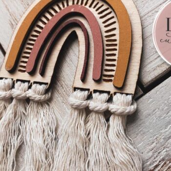 Intra απο ξύλο plywood 3mm-4mm πάχος Boho Rainbow Garland Δίασταση 4x4 cm INTRAFABR-72644645 - Image 4