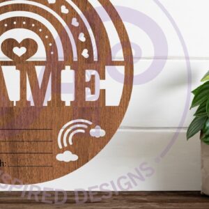 Intra απο ξύλο plywood 3mm-4mm πάχος Σημάδι στατιστικών γέννησης νεογέννητου Boho Rainbow Δίασταση 10x10 cm INTRAFABR-103613149