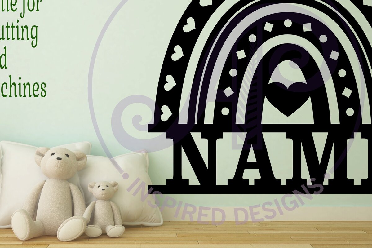 Intra απο ξύλο plywood 3mm-4mm πάχος Boho Rainbow Theme Sign  Δίασταση 6x6 cm INTRAFABR-96099230 - Image 2