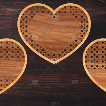 Intra απο ξύλο plywood 3mm-4mm πάχος Boho Rattan Hearts Δίασταση 15x15 cm INTRAFABR-123024944 - Image 1
