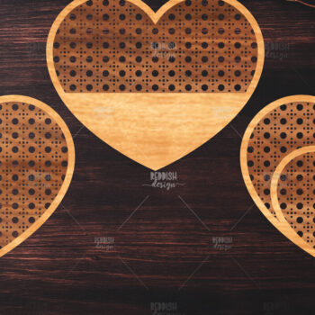 Intra απο ξύλο plywood 3mm-4mm πάχος Boho Rattan Hearts Δίασταση 15x15 cm INTRAFABR-123025001 - Image 1