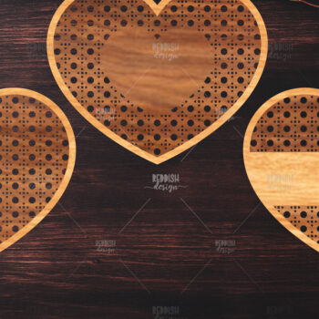 Intra απο ξύλο plywood 3mm-4mm πάχος Boho Rattan Hearts Δίασταση 15x15 cm INTRAFABR-123024929 - Image 1