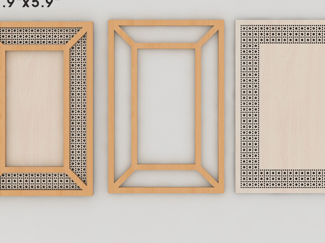 Intra απο ξύλο plywood 3mm-4mm πάχος Συλλογή Boho Rattan Look Frame Collection 241 Δίασταση 20x30 cm INTRAFABR-53996697