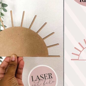 Intra απο ξύλο plywood 3mm-4mm πάχος Boho Sun Δίασταση 8x8 cm INTRAFABR-71443922 - Image 1