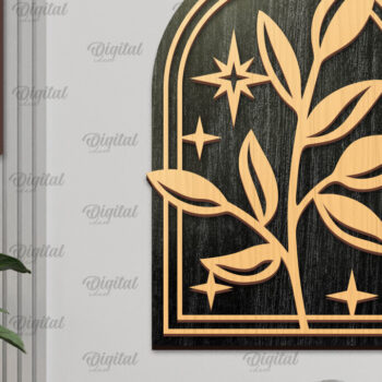 Intra απο ξύλο plywood 3mm-4mm πάχος κοπής με λέιζερ για διακόσμηση τοίχου Boho Δίασταση 30x20 cm INTRAFABR-103439588 - Image 2